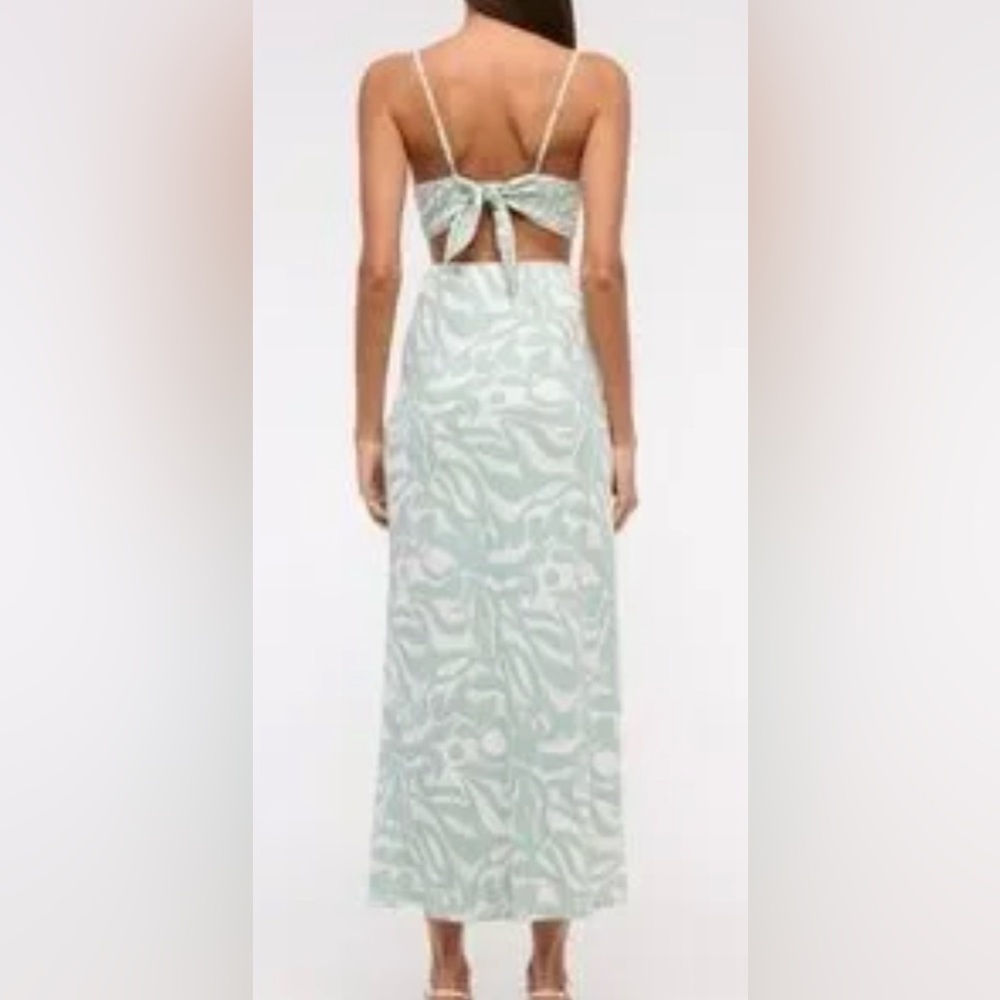 Abercrombie & Fitch cut out waist maxi slip dress in green floral print NWT